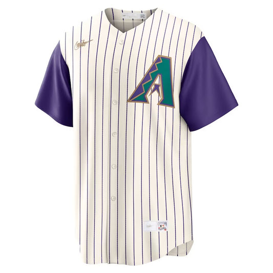 Arizona Diamondbacks Cooperstown Collection Jersey Réplica Premium Beige/Morado
