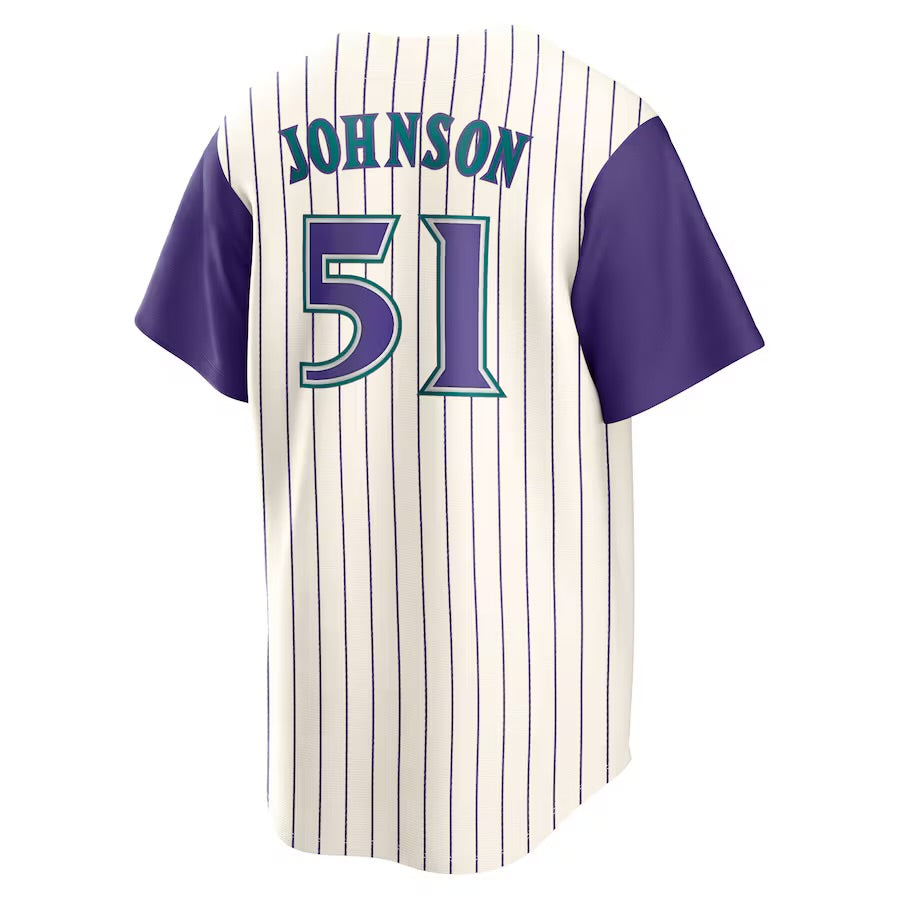 Arizona Diamondbacks Cooperstown Collection Jersey Réplica Premium Beige/Morado