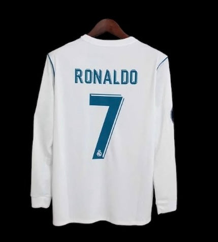 Real Madrid UCL Local 17-18 Cristiano Ronaldo #7 Retro Jersey Manga La