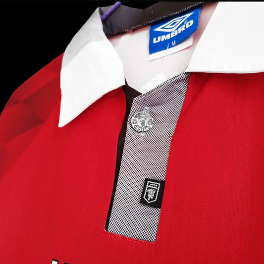 Manchester United Local 96-97 Retro Jersey Réplica Premium Manga Larga