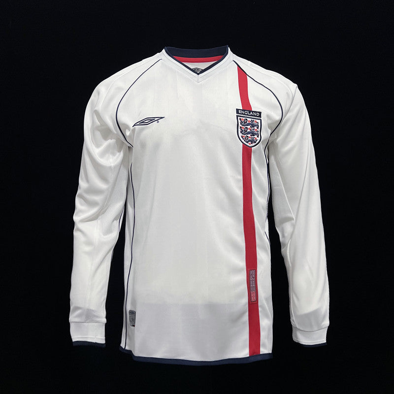 England Home 02 Retro Jersey Premium Replica Long Sleeve