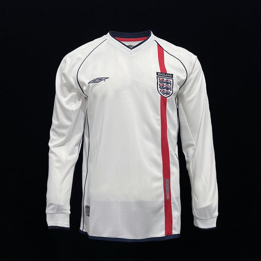 England Home 02 Retro Jersey Premium Replica Long Sleeve 